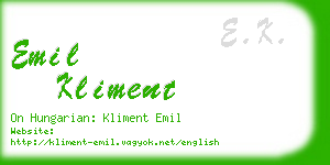 emil kliment business card